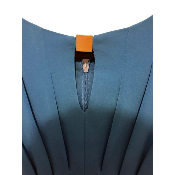 Tahari Petite Peephole Women's Pleated Wrap Dress Modest Special Occasion Mini - Picture 2 of 5